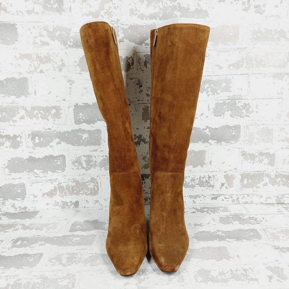 Vince Camuto Brown Suede Knee-High Heeled Boots - Picture 8 of 12